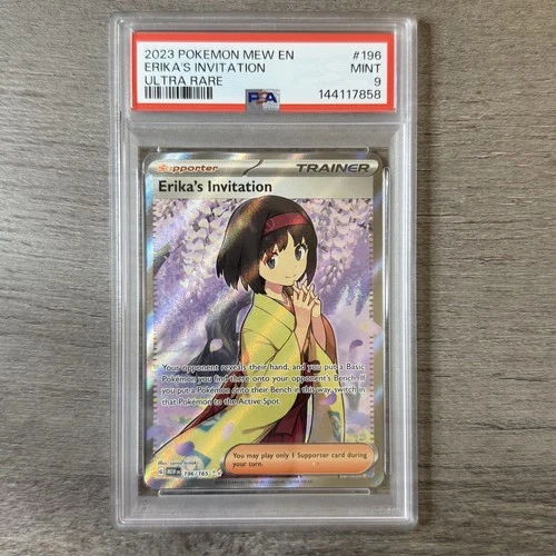 Erika's Invitation Ultra Rare PSA 9 - 2023 Pokemon Mew 151 EN #196