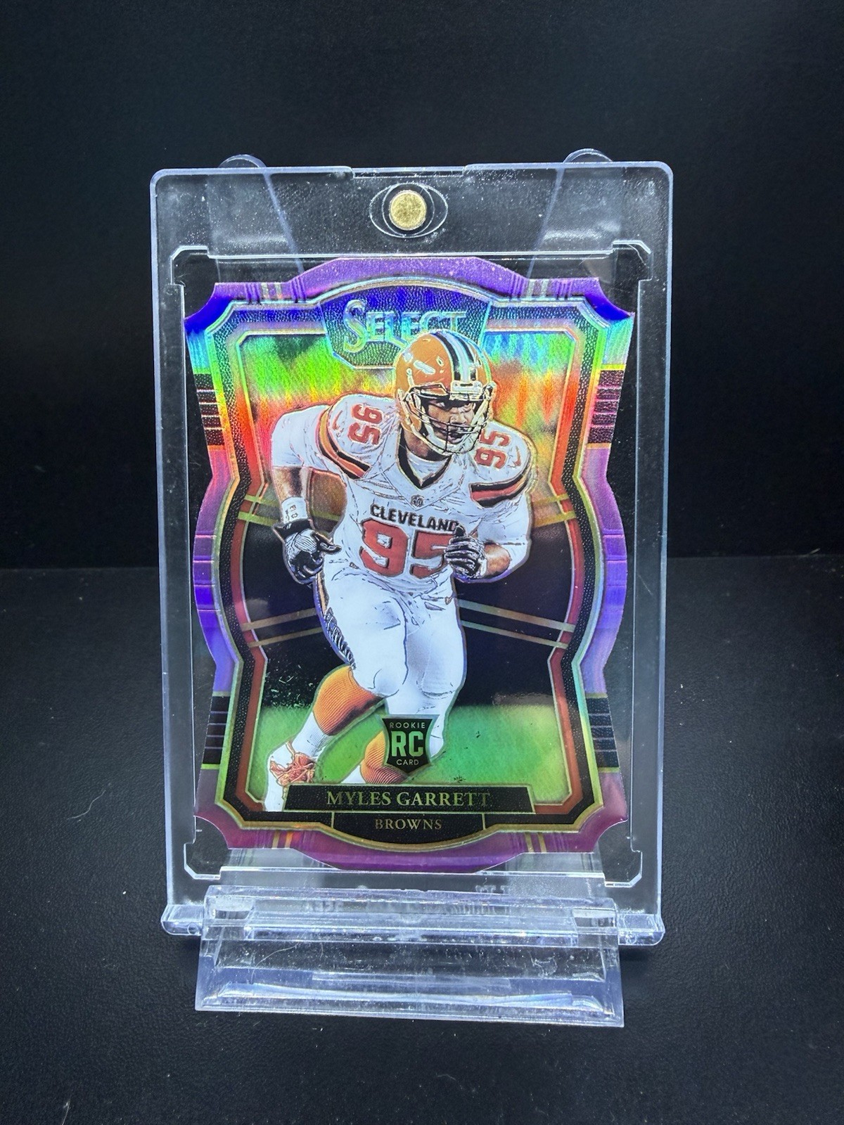 Myles Garrett RC 2017 Select #105 Premier Level Purple Die-Cut /75