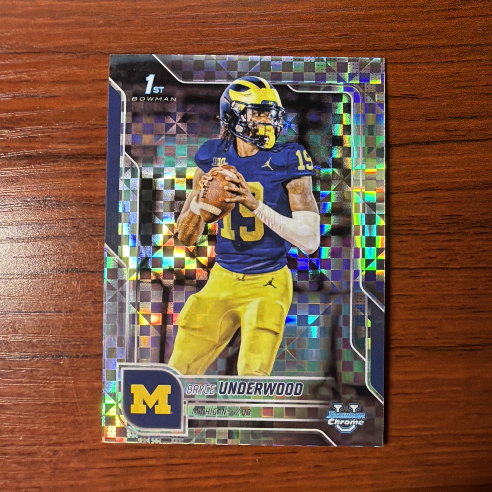 Bryce Underwood 1st Bowman X-Fractor - 2025 Bowman U Chrome Michigan Wolverines