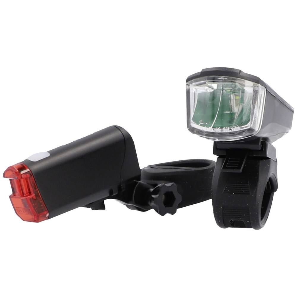 Kit d'éclairage de vélo LED noir à piles amovibles pour bicyclette urbaine