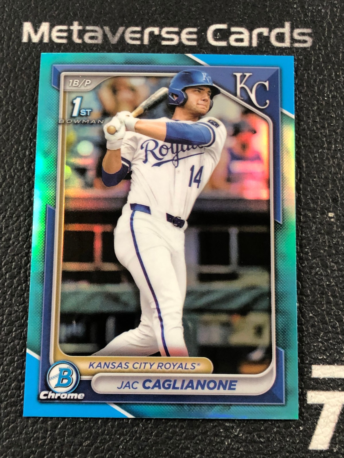 2024 Topps Bowman Draft Chrome Jac Caglianone 1st Sky Blue #BDC-8 Royals
