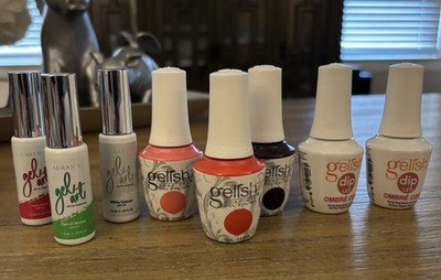 NEW Gelish Gel Polish + Ombré dip coat + Kiara Sky Gel Art Lot Bundle Set of 8