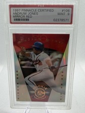 1997 Pinnacle Certified -Andruw Jones #106 Mirror Red /3999 PSA 9 Rookie Card RC. rookie card picture
