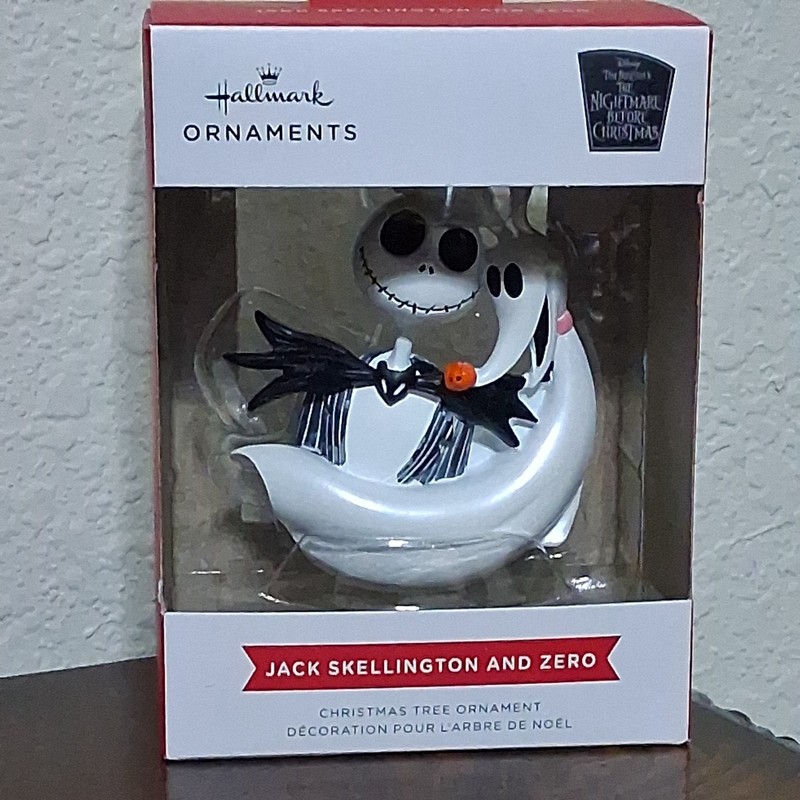 Hallmark The Nightmare Before Christmas Jack Skellington and Zero 2025 Ornament