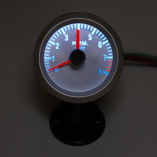2" 52mm Universal Auto Drehzahlmesser Drehzahlmesser Meter 0-8000RPM 12V mit Halter Becher - Bild 12 von 12
