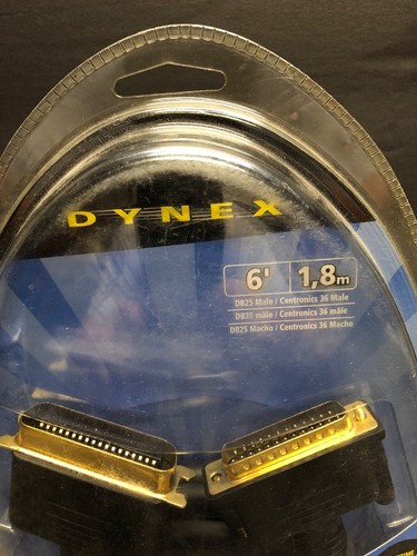 New Dynex 6' IEEE 1284 Parallel Printer Cable DB25 Male Gold .. - Picture 2 of 12