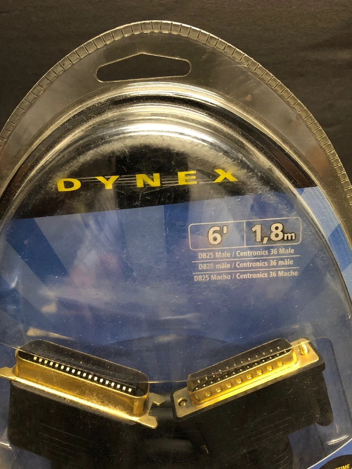 New Dynex 6' IEEE 1284 Parallel Printer Cable DB25 Male Gold .. - Image 2 of 4