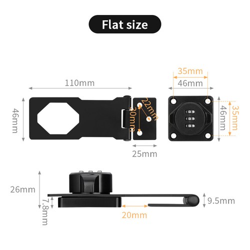 3 Digital Resettable Combination digit Password Lock Bolt Household Door Cabinet - Picture 2 of 20