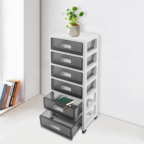 6-Drawer Desktop Organizer,Clothing Storage Cabinet/Office Data Filing Box,Black