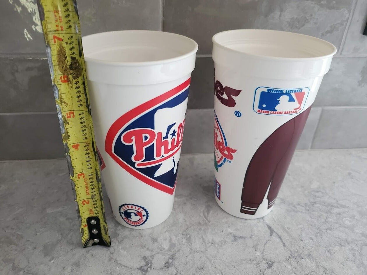 Vintage Lot of 2 MLB PHILADELPHIA PHILLIES ICEE Souvenir Cup Cups Old