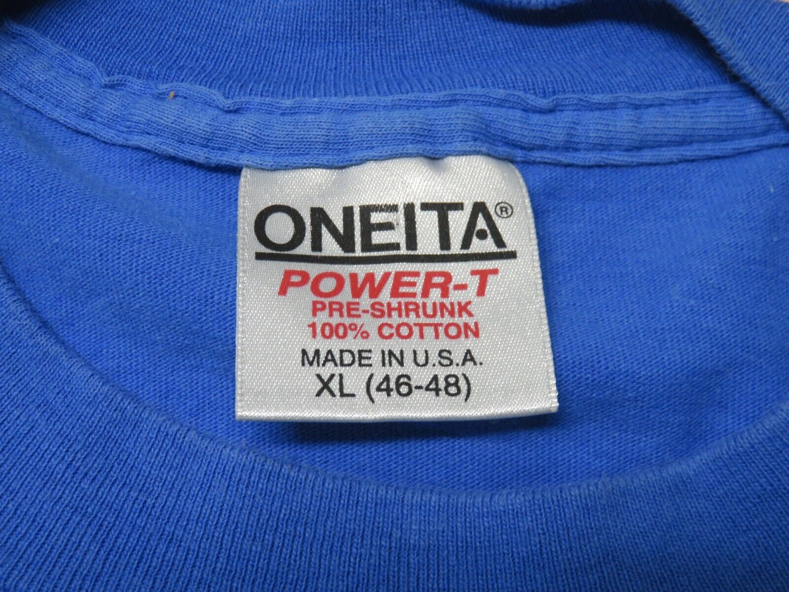 Oneita Power T Vintage Mastercard Logo T Shirt Single Stitch Size XL Blue  Cotton