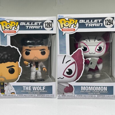 NEU Funko Pop! Movies Bullet Train The Wolf 1293 & Momomon 1294 Vinyl Figuren