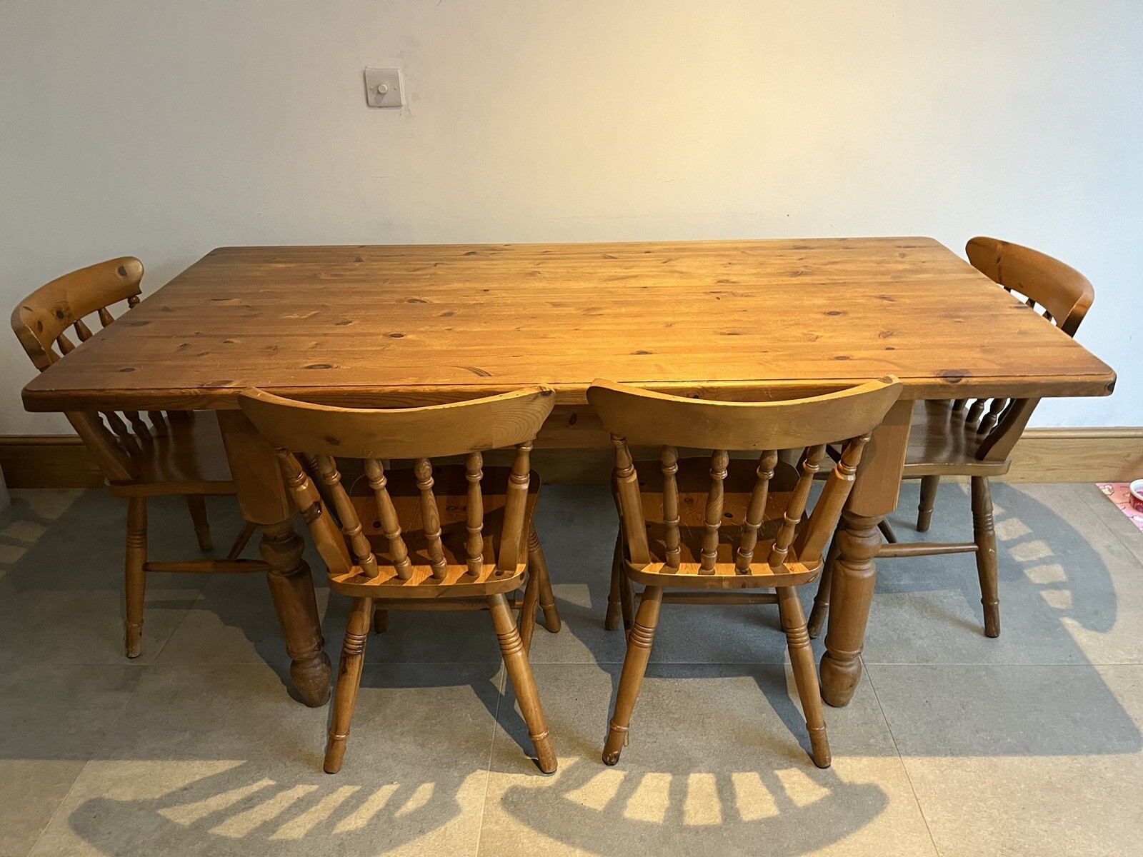 Solid Pine Farmhouse Kitchen (Wheelchair Friendly ) Table And Four