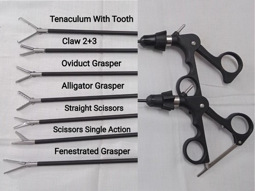 Laparoscopic Grasper Scissors Detachable Rotatable Handle Instruments 5mm 330mm - Picture 7 of 8