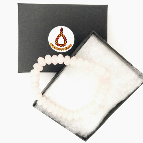 Natural Gemstone Elastic Cord Bracelet Rose Quartz Beads Christmas Gift 397 - Picture 2 of 10