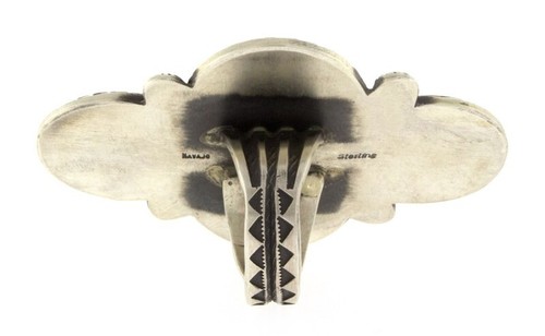 8.75 - Sterling Silver 4 Concho Statement Ring By Navajo Artist Calvin Martinez - Picture 4 of 5