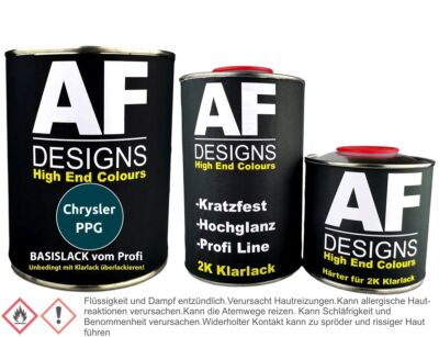 Autolack für Chrysler PPG Dark Spruce Metallic 1,25L Klarlack Set