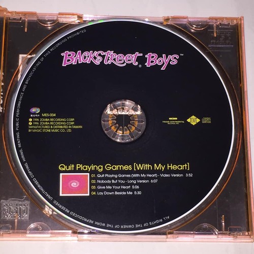 Backstreet Boys 1996 Quit Playing Games With My Heart Taiwan OBI CD Single Cards - Picture 3 of 5