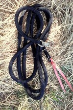 Westernrope, Bodenarbeitsseil mit Leder, Rope, Schwarz,  3,70 oder 6,00 m  NEU*