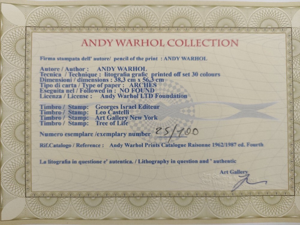 【限定・証明書付】Andy Warhol John Lennon（84/100） ANDY WARHOL AWESOME 1984 SIGNED JOHN LENNON PRINT MATTED TO