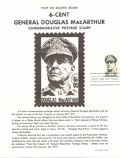 #1424 6c Douglas MacArthur Stamp Poster- Unofficial Souvenir Page Folded MC