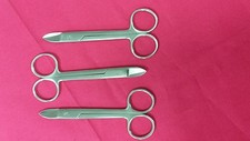 3 EACH PREMIUM GRADE DENTAL CROWN SCISSORS CURVED 10.5CM, CVD SERRATED