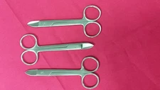 3 EACH PREMIUM GRADE DENTAL CROWN SCISSORS CURVED 10.5CM, CVD SERRATED