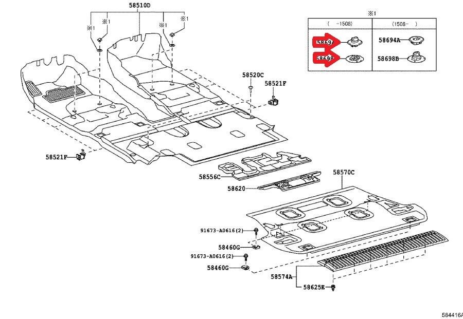 13 15 TOYOTA LAND CRUISER FLOOR MAT RETENTION CLIP CARPET CLIP 60010