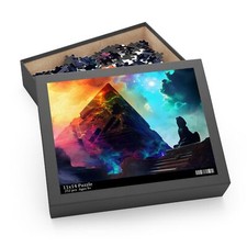 Colorful Fantasy Pyramid Puzzle - High-Quality Jigsaw with Statue Design