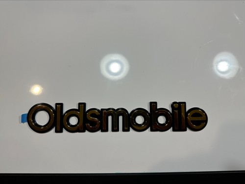 New Gold Plated Rear Emblem Name Plate Oldsmobile Logo 10"x1.25" Stick On Badge - Picture 7 of 7