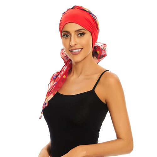 2 Pieces Chemo Headwear Cancer Headwear with Scarfs Chemo Cap Head Scarf for ... - Photo 2/7