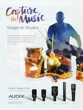 2017 Print Ad of Audix Drum Microphones w Anthony Jones of Pink Martini