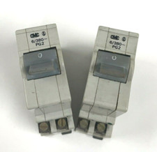 CMC 2 POLE 6 AMP CIRCUIT BREAKER 6/380 PG2 LOT OF 2