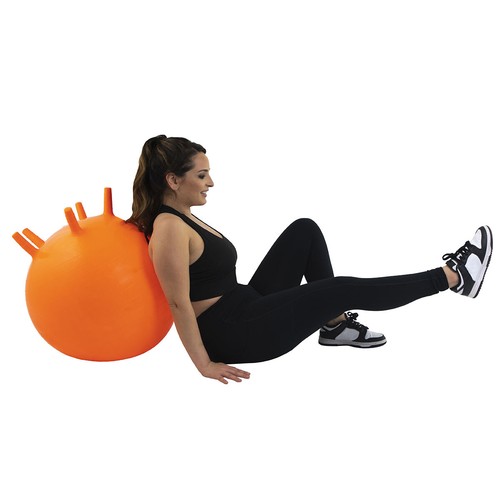 CanDo Inflatable Exercise Ball - with Stability Feet - Orange - 22" (55 cm) - Picture 4 of 4
