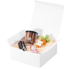 6 Pack 8x8x3.5 White Gift Boxes Bulk Gift Boxes with Lids for Presents for Bi...