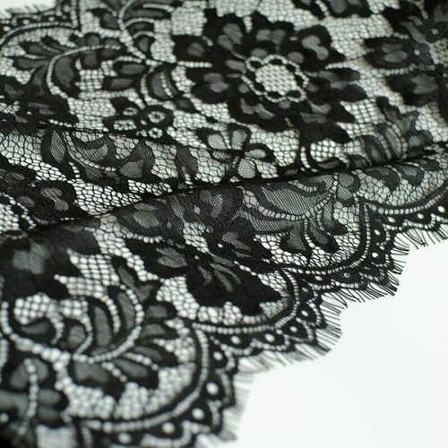 3 Meters Wide Lace Mesh Fabric Edge Trim Edging Wedding Dress Skirt Floral - Picture 4 of 29