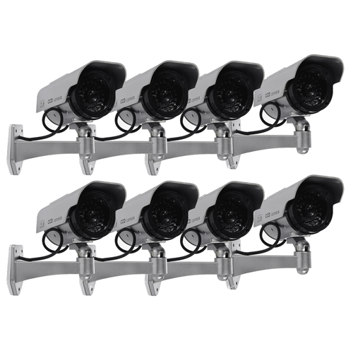8X Dummy Solar Security Camera Fake Flashing Light IR LED Home CCTV Surveillance - Picture 1 of 4