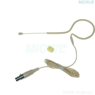 Beige Tan ear Head Microphone For AKG Samson Wireless XLR 3Pin mini MiCWL AK30
