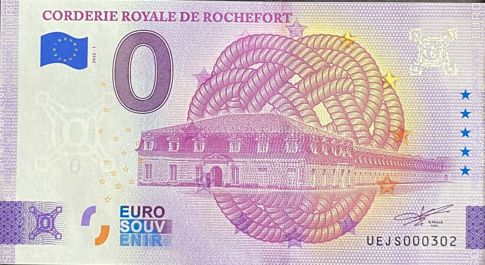 BILLET 0 EURO CORDERIE ROYALE DE ROCHEFORT FRANCE   2022 NUMERO DIVERS