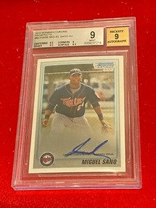 MIGUEL SANO -- 2010 Bowman Chrome Autograph BGS 9 Rookie (ANGELS Mint 9 Auto RC)