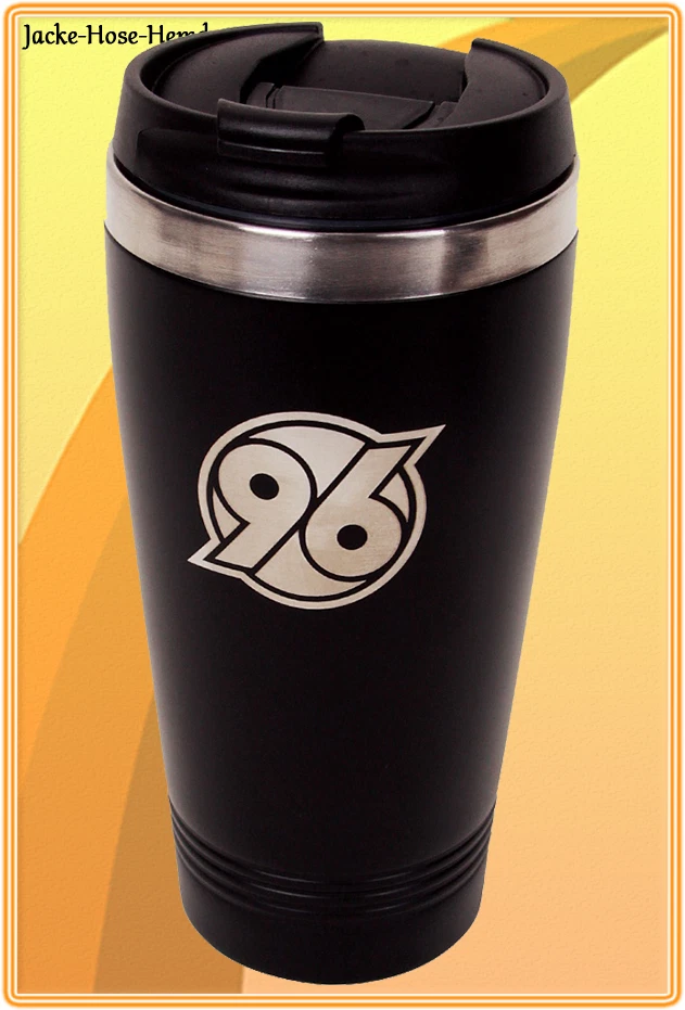 Hannover 96 H96 Thermobecher Kaffeetasse Kaffeebecher Becher Logo 0,4 Liter NEU