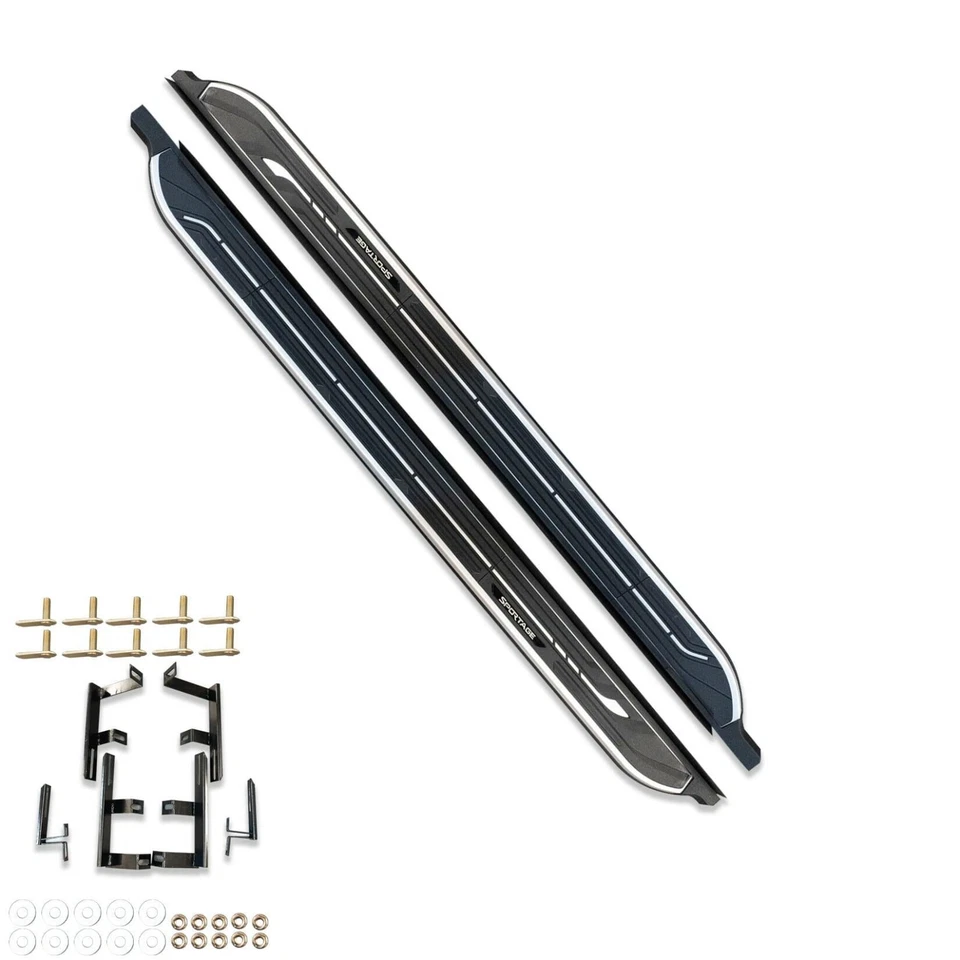FOR KIA SPORTAGE 2023+ OEM STYLE ALUMINIUM PAIR RUNNING BOARDS SIDE STEPS BLACK - Image 2 of 4