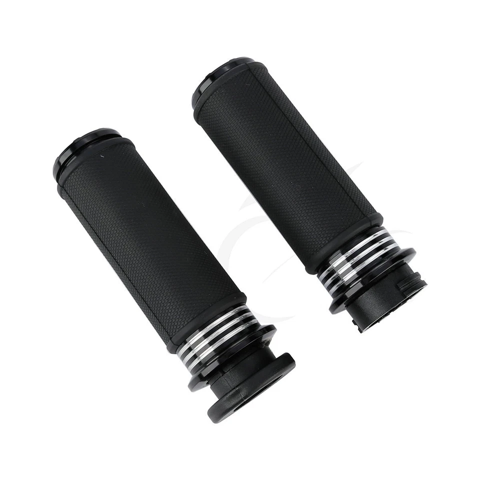 Black CNC 1“ Handlebar Hand grips Fit For Harley Touring Road King Electra Glide - Image 4 of 4