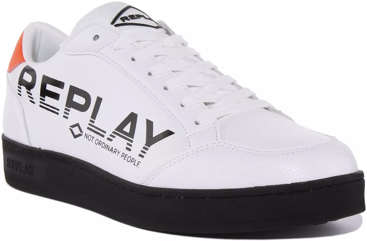 Replay Men's Bring Print Lace Up Court Sneakers