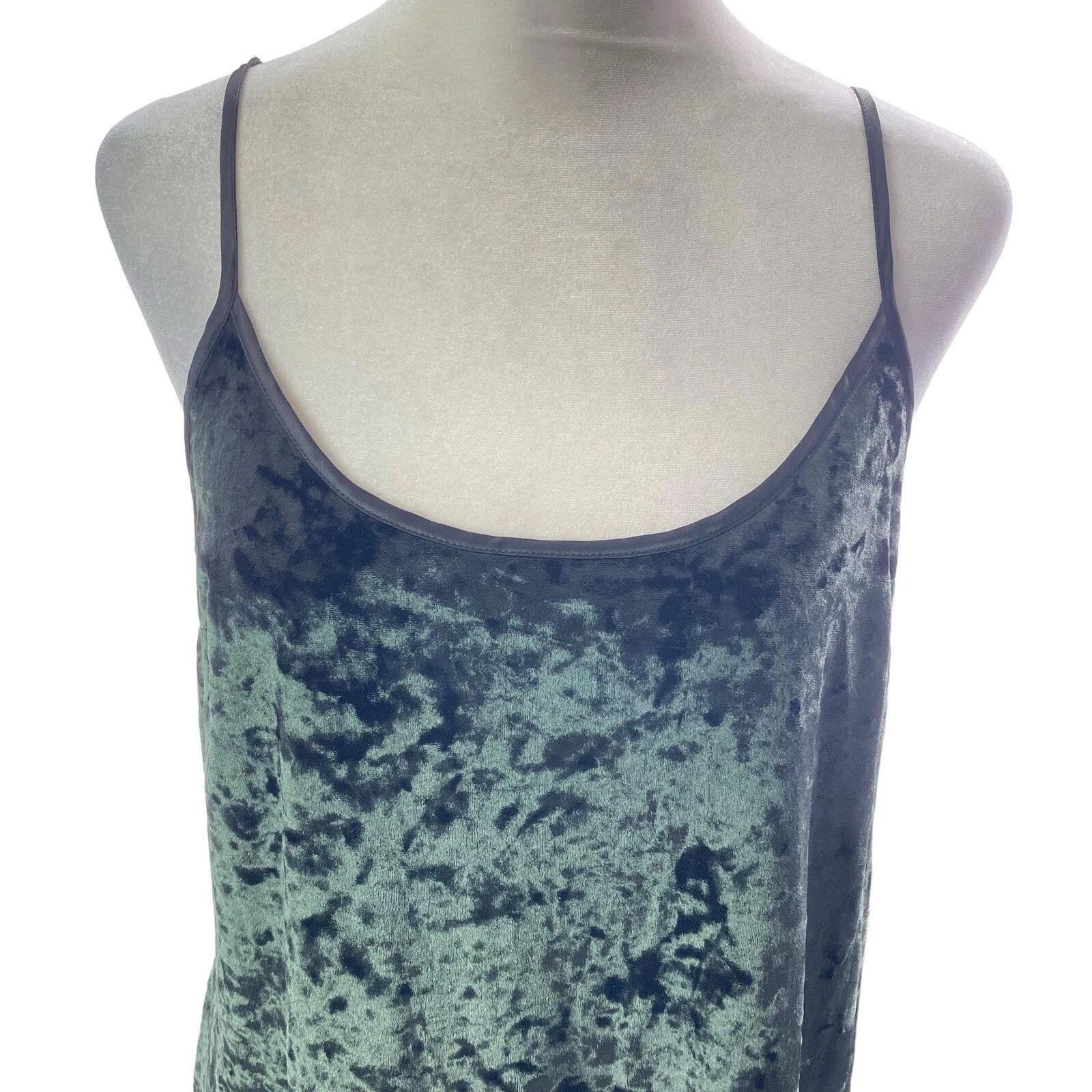 UNDERCOVER VICTORIA'S SECRET Mini Abito Donna Velluto Slip Taglia M Verde Scuro Sexy Glam 77 46