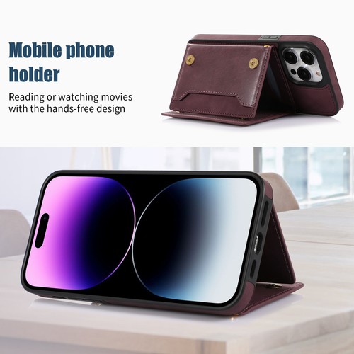For iPhone 15 Pro Max 14 12 11 XR 8 Diamond Leather Wallet Lanyard Cover Case - Picture 63 of 72