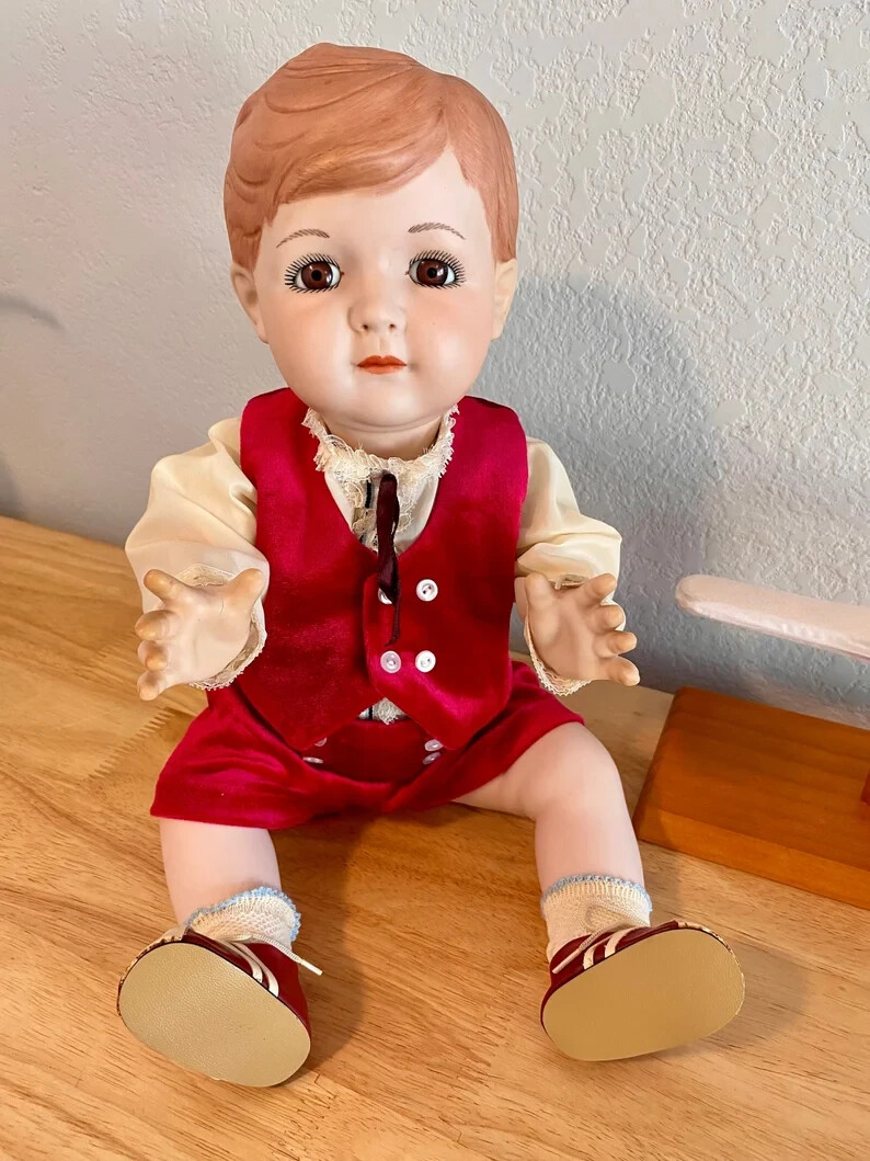 Prince Charles Reproduction doll, NEEDS RESTRUNG 5 pc Ceramic body, OOAK by Nita