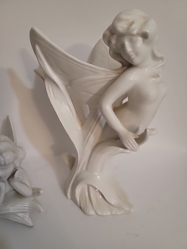 Fitz & Floyd White Fairies Nymph Votive Holder Figurine Whimsical VTG - 第 4/16 張圖片