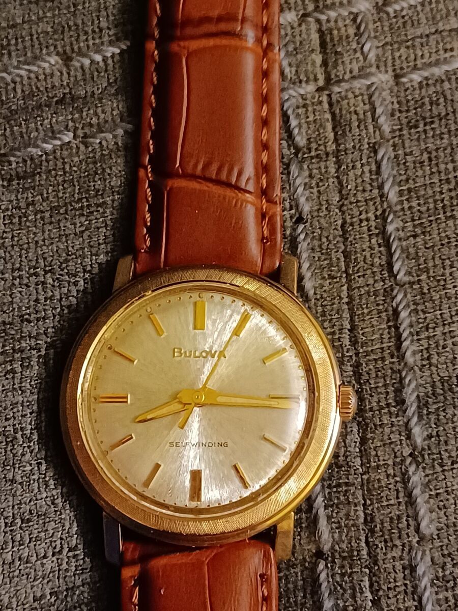 Vintage M6 1966 Bulova Automatic 10K RGP Gold Tone Sunburst Vintage M6 1966 Bulova Automatic 10K RGP Gold Tone Sunburst