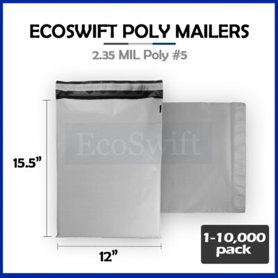 1-10000 12x15.5 ''EcoSwift'' Poly Mailers Envelopes Plastic Shipping Bags 2.35 MIL